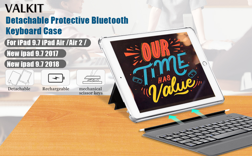 PU leather standing Wireless Bluetooth Keyboard case For iPad